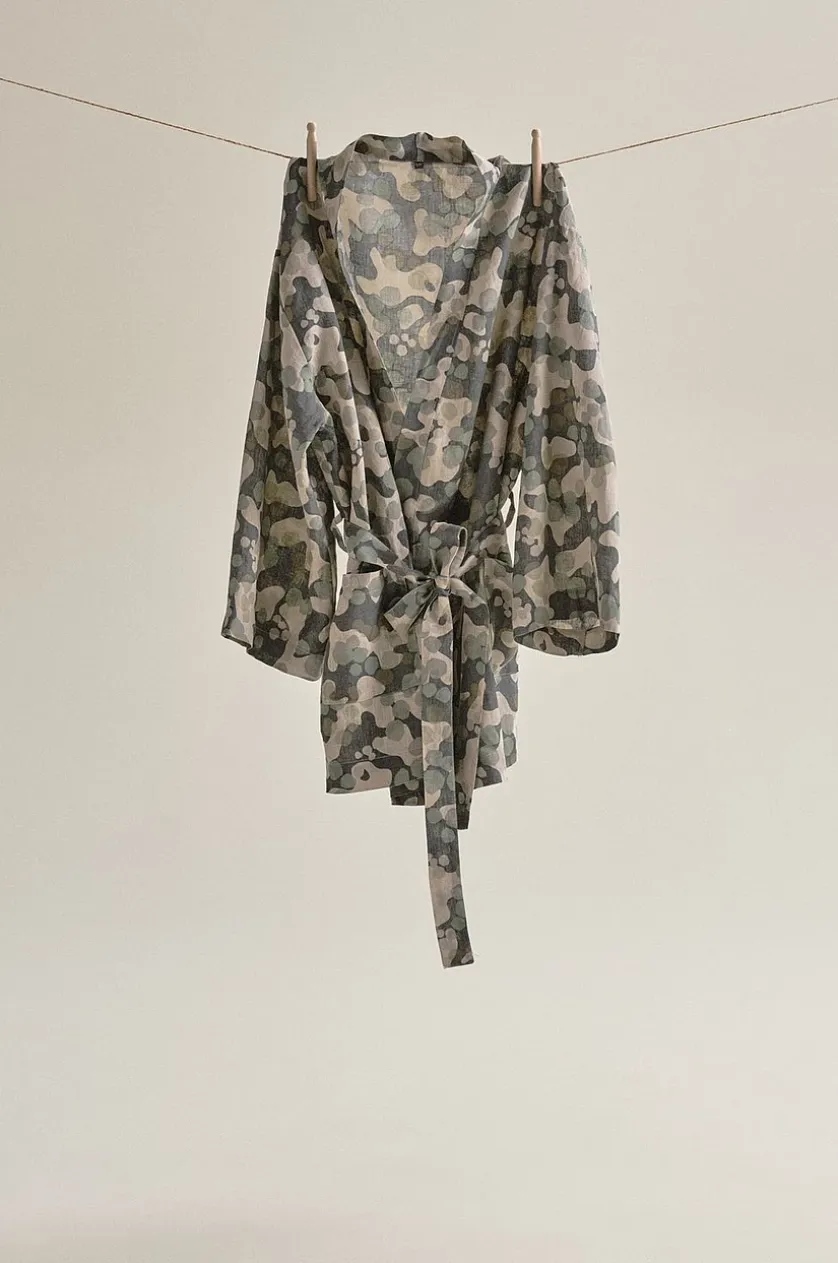 CARA kurzer Kimono aus Flachs
