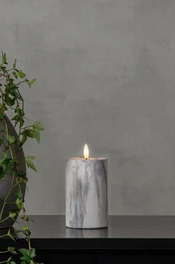 FLAMME MARBLE Stumpenkerze LED 15 cm