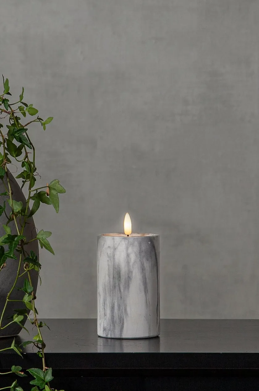 FLAMME MARBLE Stumpenkerze LED 15 cm