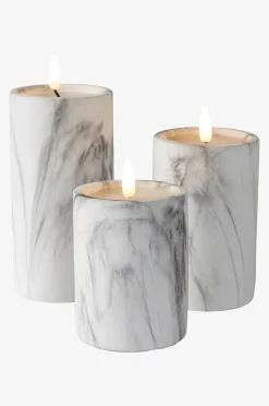 FLAMME MARBLE Stumpenkerze LED 17,5 cm