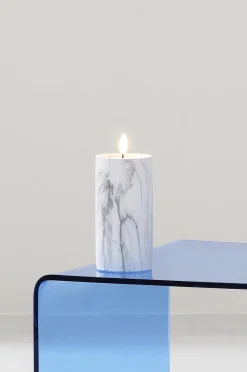 FLAMME MARBLE Stumpenkerze LED 17,5 cm