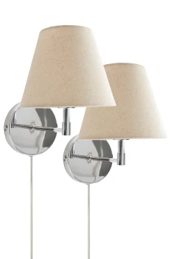 LASSE verchromte Wandlampe im 2er-Pack