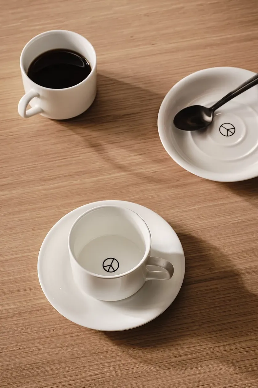 PEACE kleine Tasse mit Unterteller im 2er-Pack