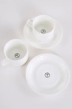 PEACE kleine Tasse mit Unterteller im 2er-Pack