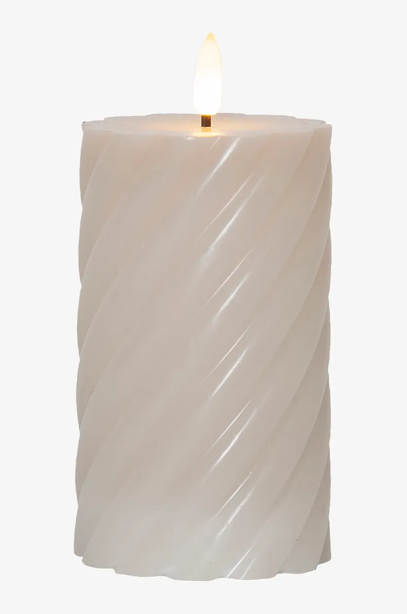Stumpenkerze Flamme Swirl LED 15 cm