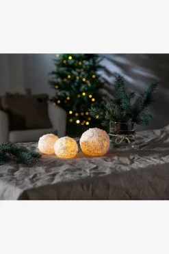 Stumpenkerze Snowball LED